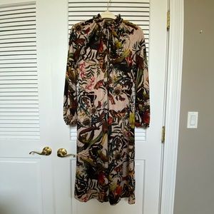 H&M Botanical Butterfly Fall Print Dress